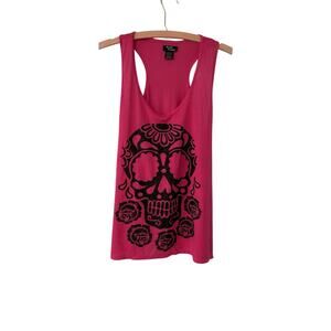 Teenage Runaway Hot Pink Skull Tank Top
